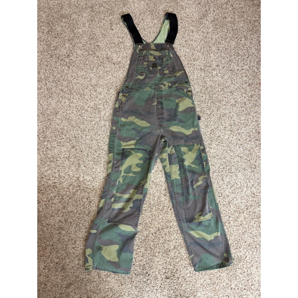 Liberty Overalls Mens Green Camo Bib Workwear Made in USA 34